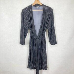 Marilyn Monroe Black And White Polka Dot 3/4 Sleeve Lightweight Short Robe L